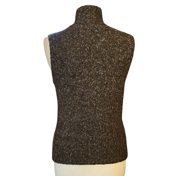 LL Bean Wool Cable Knit Sweater Vest Brown Fisherman Preppy Outdoorsy Heritage-M - Picture 8 of 12
